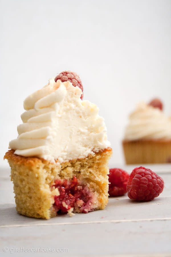 Orange and Raspberry Cupcakes With Prosecco Buttercream Frosting