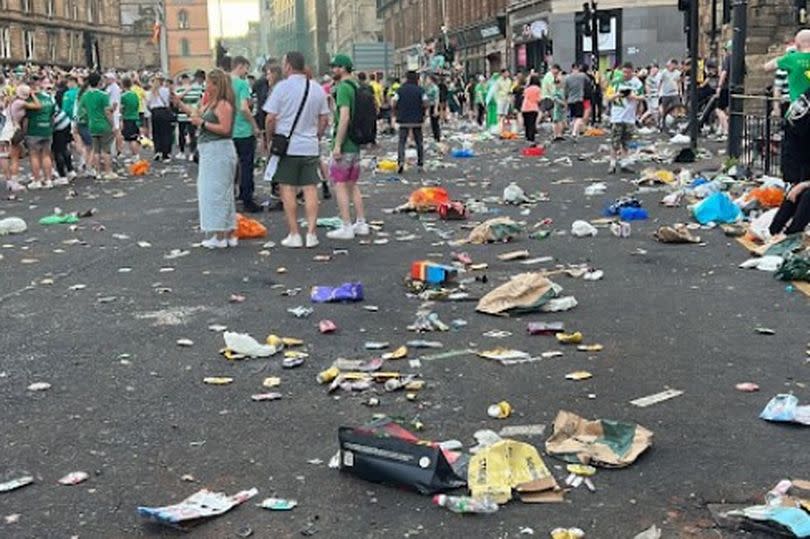 Glasgow Cross at the tail end of Celtic's title party