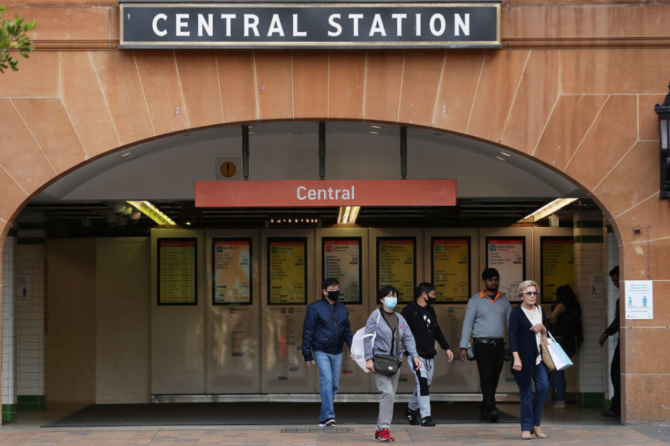 A stock image of Sydney's Central Station. A person infectious with coronavirus took 10 train and bus routes.