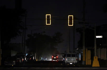 A general view shows a street with traffic lights gone out after Puerto Rico Electric Power Authority (PREPA), the island's power company, said on Wednesday that a major power line failure in southern Puerto Rico cut electricity to almost all customers, in San Juan, Puerto Rico April 18, 2018. REUTERS/Gabriel Lopez Albarran