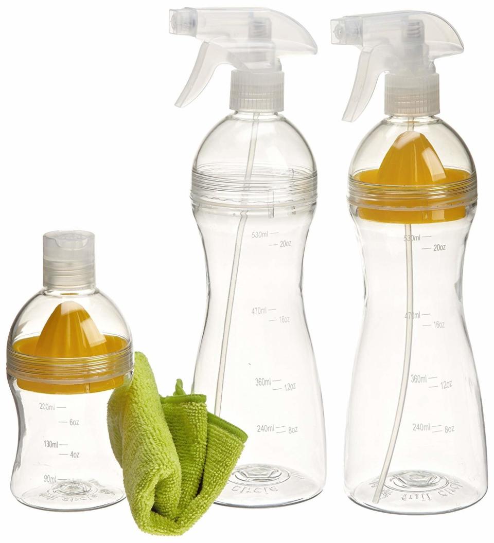With two spray bottles, two removable citrus juicers and a microfiber cleaning cloth, <a href="https://www.amazon.com/Full-Circle-Clean-Natural-Cleaning/dp/B003ZJJCQQ"><strong>this Full Circle natural cleaning set</strong>﻿</a> will keep the house spotless, fragrant and chemical-free.