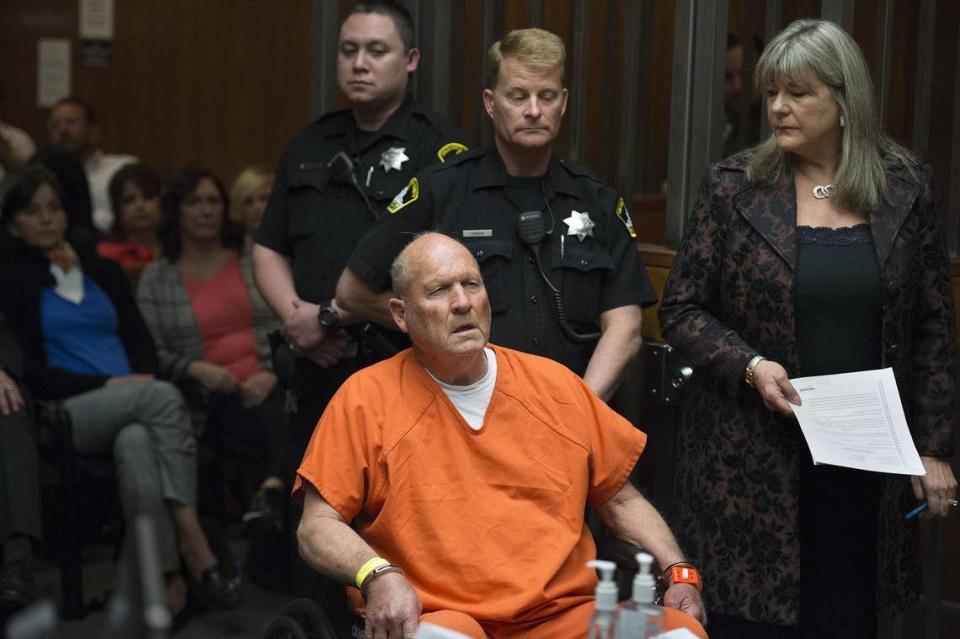 Joseph James DeAngelo, the suspected East Area Rapist, is makes his first appearance in a Sacramento courtroom on April 27, 2018, a few days after his arrest.