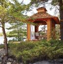 <p>This golden-hued gazebo combines Canadian cottage materials, like cedar shakes with traditional Balinese hallmarks, including a raised floor and wide, flared eaves. This free plan even includes a built-in storage space for a cooler. </p><p><strong>Get the tutorial at <a href="http://www.theclassicarchives.com/how-to-guides/free-garden-gazebo-plans" rel="nofollow noopener" target="_blank" data-ylk="slk:The Classic Archives" class="link ">The Classic Archives</a>. </strong></p><p><strong><a class="link " href="https://www.amazon.com/NICETOWN-Outdoor-Curtain-Elegant-Waterproof/dp/B071VJTNHY/?tag=syn-yahoo-20&ascsubtag=%5Bartid%7C10050.g.30932979%5Bsrc%7Cyahoo-us" rel="nofollow noopener" target="_blank" data-ylk="slk:SHOP SHEER OUTDOOR CURTAINS"><strong>SHOP SHEER OUTDOOR CURTAINS</strong></a><br></strong></p>