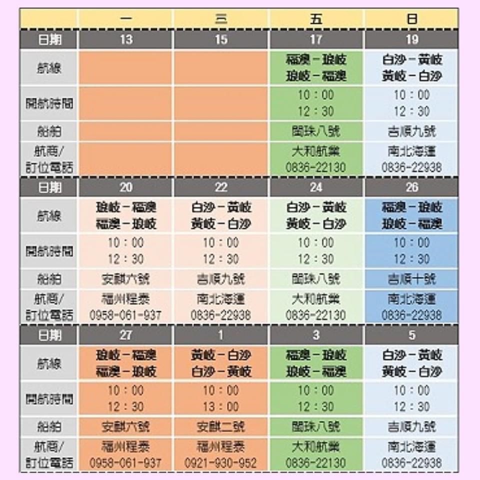 馬祖小三通繼1月福澳琅岐航線重新開放後，白沙黃岐線也於今( 19 )日正式復航。   圖:翻攝自王忠銘臉書