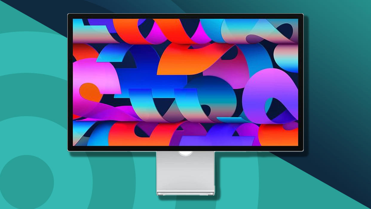  A Mac Studio display, one of the best monitors for Mac Studio, against a techradar background. 