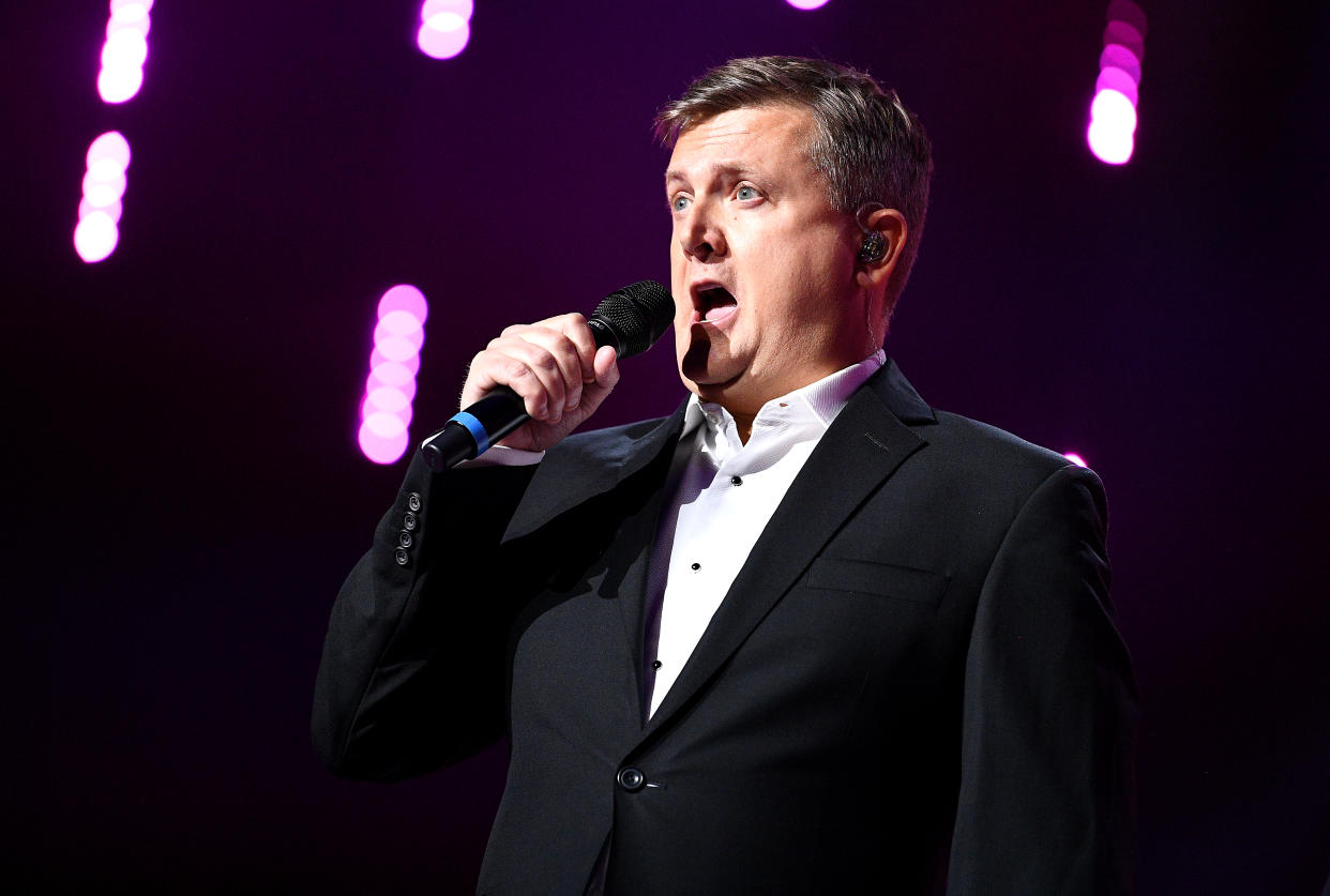 Aled Jones on stage at the Global Awards 2020 with Very.co.uk at London's Eventim Apollo Hammersmith. (Photo by Scott Garfitt/PA Images via Getty Images)