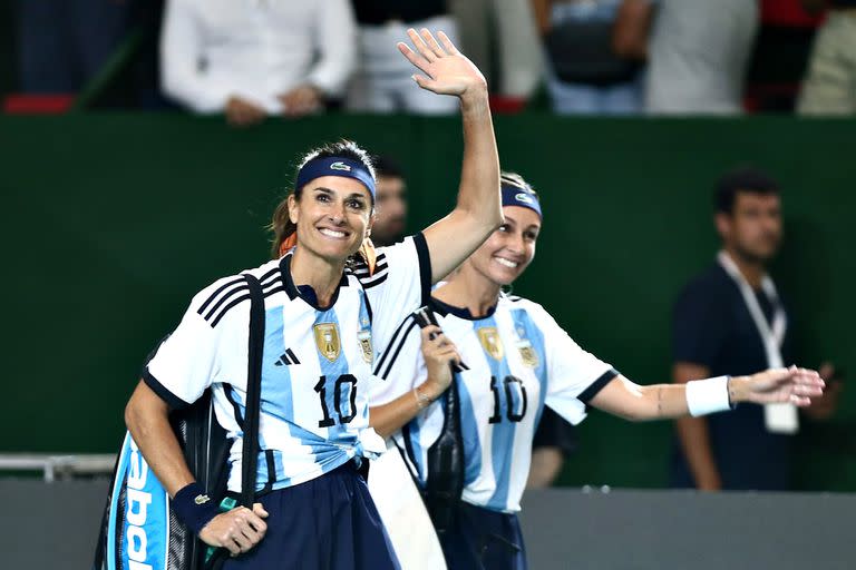 Gabriela Sabatini y Gisela Dulko juegan juntas 