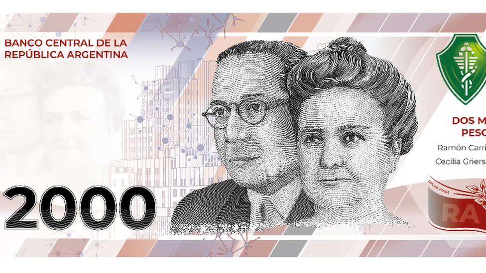 Billete de 2.000 pesos.