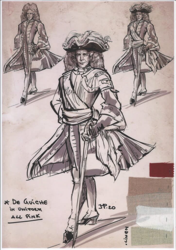Costume sketch for the character of De Guiche