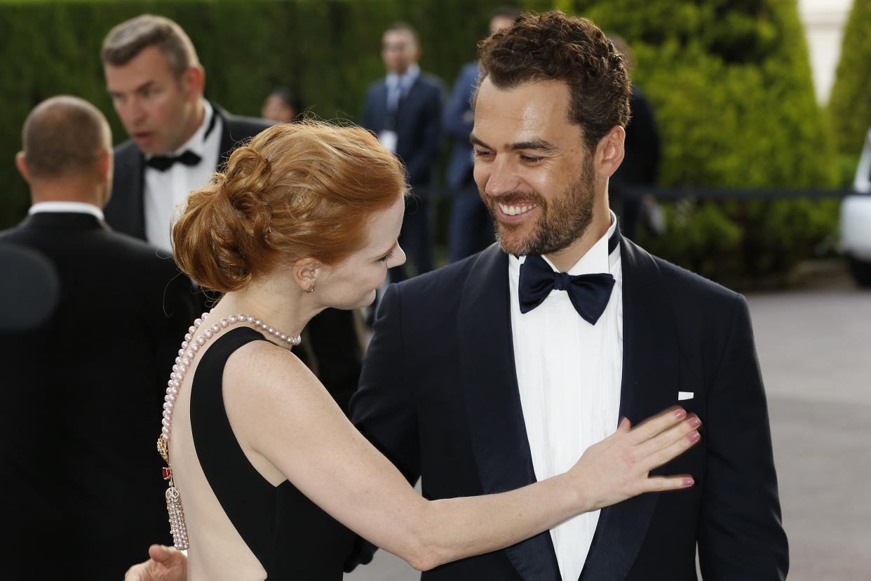 Jessica Chastain y Gian Luca Passi de Preposulo. (Photo credit should read John Rasimus / Barcroft Media via Getty Images / Barcroft Media via Getty Images)