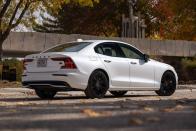 <p>Want the most powerful variant of the Volvo S60 sedan or <a href="https://www.caranddriver.com/volvo/v60" rel="nofollow noopener" target="_blank" data-ylk="slk:V60 wagon;elm:context_link;itc:0;sec:content-canvas" class="link ">V60 wagon</a>? Then you're going to need to spec the plug-in hybrid powertrain. Dubbed the Recharge, these PHEV Volvos offer an estimated 40 miles of electric-only driving range on a full charge. Both plug-in Volvos powertrains dole out 455 horsepower. The V60 Recharge, meanwhile, is strictly available in racy Polestar Engineered form (the S60 is also available in this guise). As such, the compact plug-in Volvo wagon wears a starting price nearly $20,000 greater than that of the S60 sedan, which starts at $52,345 in its base Core trim.<br></p><ul><li>Base price: $52,345</li><li>Estimated electric driving range: 40 miles<br><br><a class="link " href="https://www.caranddriver.com/volvo/s60/" rel="nofollow noopener" target="_blank" data-ylk="slk:MORE ABOUT THE VOLVO S60 AND V60 RECHARGE;elm:context_link;itc:0;sec:content-canvas">MORE ABOUT THE VOLVO S60 AND V60 RECHARGE</a></li></ul>