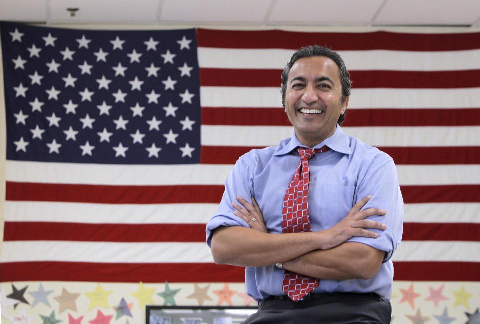 FILE -- In this Oct. 26, 2012 file photo, Rep. Ami Bera, poses for a photo at his campaign office in Elk Grove, Calif. Bera in 2012 defeated incumbent Republican Dan Lungren in the race for California's 7th Congressional district. With his election to Congress, Bera joined a growing number of Californians of Indian descent, to emerge in politics despite their relatively small population.(AP Photo/Rich Pedroncelli, file)