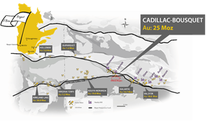 O’Brien gold project location, Quebec, Canada