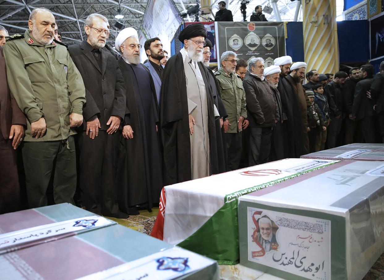 <span class="caption">In the wake of U.S. killings, Iran's supreme leader vowed 'harsh revenge' – which could come in the form of cyber attacks.</span> <span class="attribution"><a class="link " href="http://www.apimages.com/metadata/Index/Iran-Soleimani/e2f14b805bf6438c969cc4aa8f374368/2/0" rel="nofollow noopener" target="_blank" data-ylk="slk:Office of the Iranian Supreme Leader via AP;elm:context_link;itc:0;sec:content-canvas">Office of the Iranian Supreme Leader via AP</a></span>