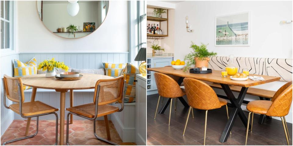 <p><strong>What is it about banquette seating? Restaurant-like, sociable – and not to mention a novelty for most, incorporating one into the home suddenly turns a dining table from predictable to a set-up that feels cosy and inviting.</strong></p><p>'Banquettes are a wonderful way to introduce seating when space is tight,' says Melissa Hutley, co-founder of interior design practice <a href="https://www.hutley-humm.com/" rel="nofollow noopener" target="_blank" data-ylk="slk:Hutley & Humm" class="link ">Hutley & Humm</a>, who regularly uses them in her schemes. 'You can have full seating against a wall for three or four people where only two chairs would normally fit.' And then there's the storage offered by those with lift-top lids and drawers – perfect for space-invading essentials, like wrapping paper, yoga mats and occasional cooking pans and platters.</p><p> Of course banquettes can be a souped-up bench lining a hallway or a bay window, as Hutley reasons: 'They provide another area to use fabrics and patterns in the form of cushions – this always gives warmth and personality to an area in the home that can otherwise feel cool.'<br> <br>Beth Dadswell, founder of <a href="https://www.imperfectinteriors.co.uk/" rel="nofollow noopener" target="_blank" data-ylk="slk:Imperfect Interiors" class="link ">Imperfect Interiors</a>, is also a big fan of banquettes, but advises approaching with caution when it comes to fabrics: 'Consider the material that you use for the seat cushion carefully, and choose something that is wipe clean or machine washable.'</p><p>With the tips from the experts in mind, here are 15 great uses for banquette seating...<br></p>
