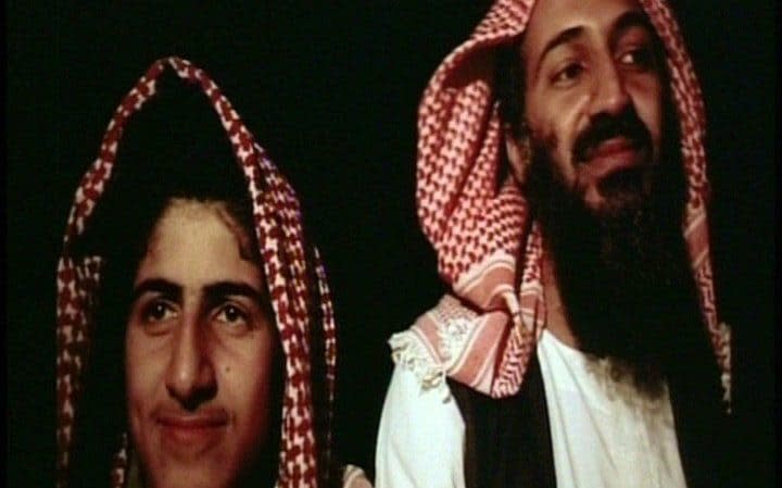 Omar bin Laden, aged 15, with his father Osama in Afghanistan