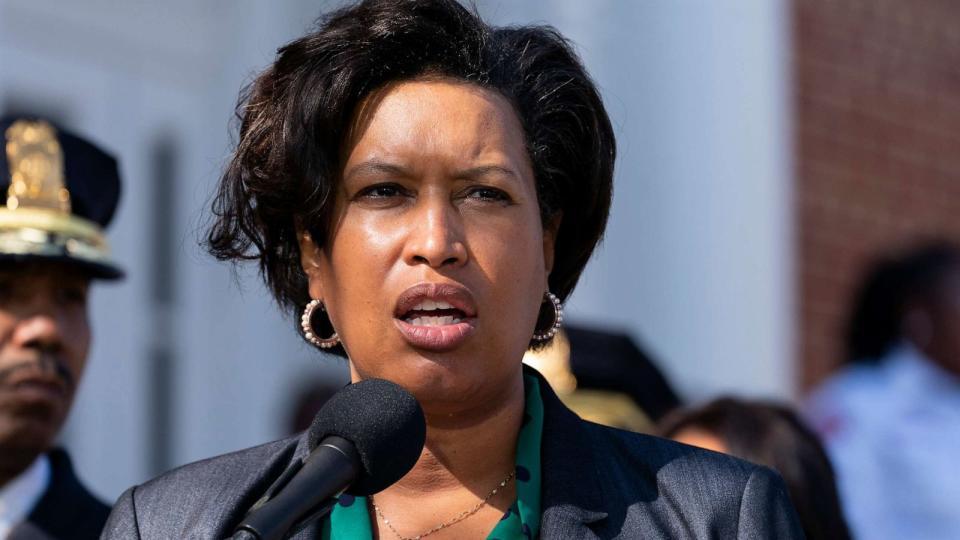 PHOTO: District of Columbia Mayor Muriel Bowser speaks during a news conference about the arrest of suspect in a recent string of attacks on homeless people, March 15, 2022. (Alex Brandon/AP, FILE)