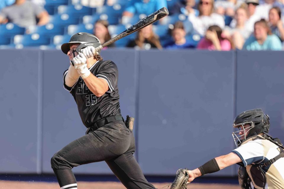 Sussex Tech's Grant Allen takes a swing against Salesianum earlier this season. The Ravens will play host to Woodbridge in the first round of the DIAA Baseball Tournament on Thursday.