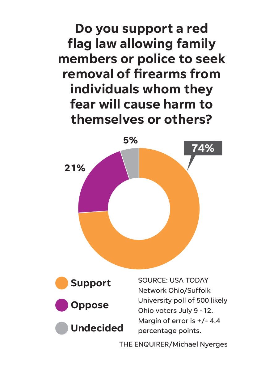 Ohio voters support a red-flag law that would allow police or family to keep guns from those who may be a danger to themselves or others.