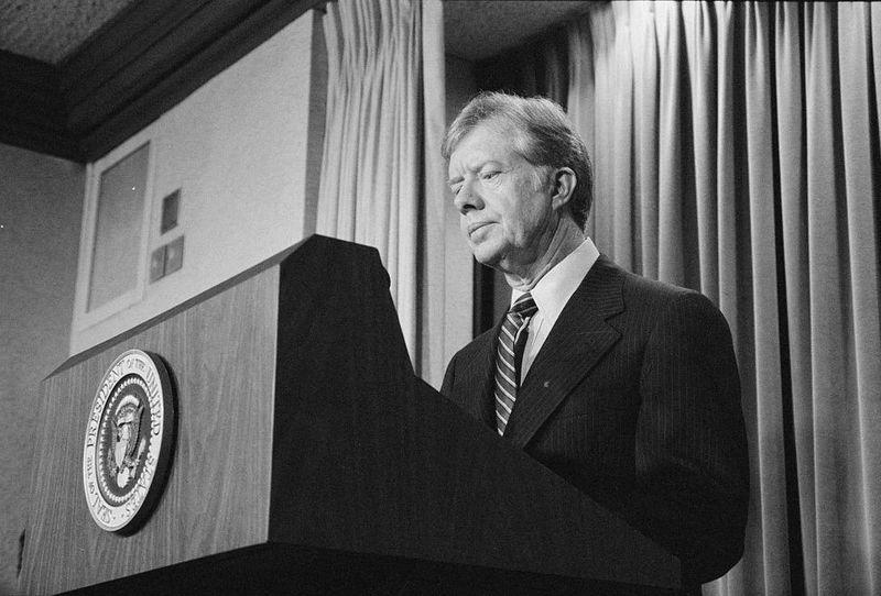 FILE PHOTO: U.S. President Jimmy Carter announces new sanctions against Iran