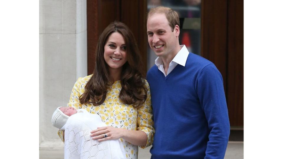 Princess Kate and Prince William with a baby Princess Charlotte