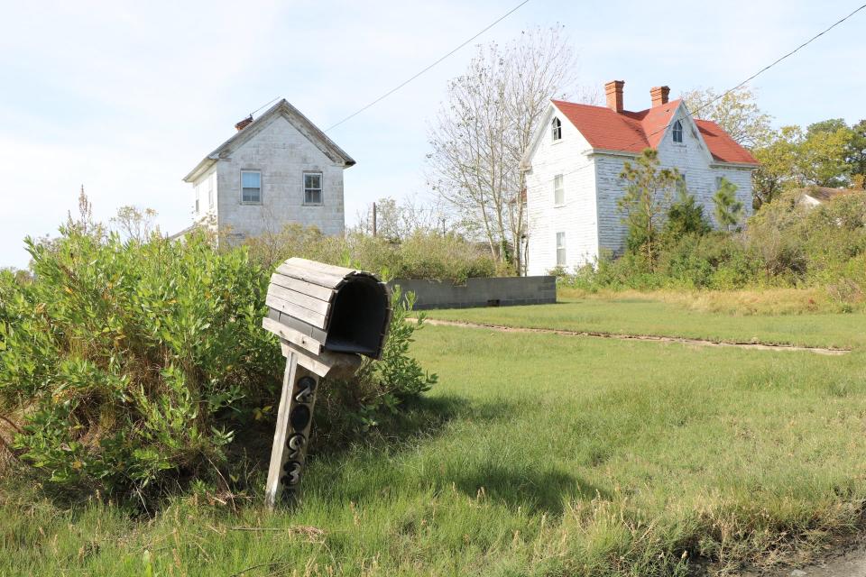 The remnants of a home sits on an abandoned property on Smith Island on Oct. 9, 2020. Smith Island has been in a gradual decline for the last 40 years. A visual example of that are the various properties that have been abandoned as more residents have left.