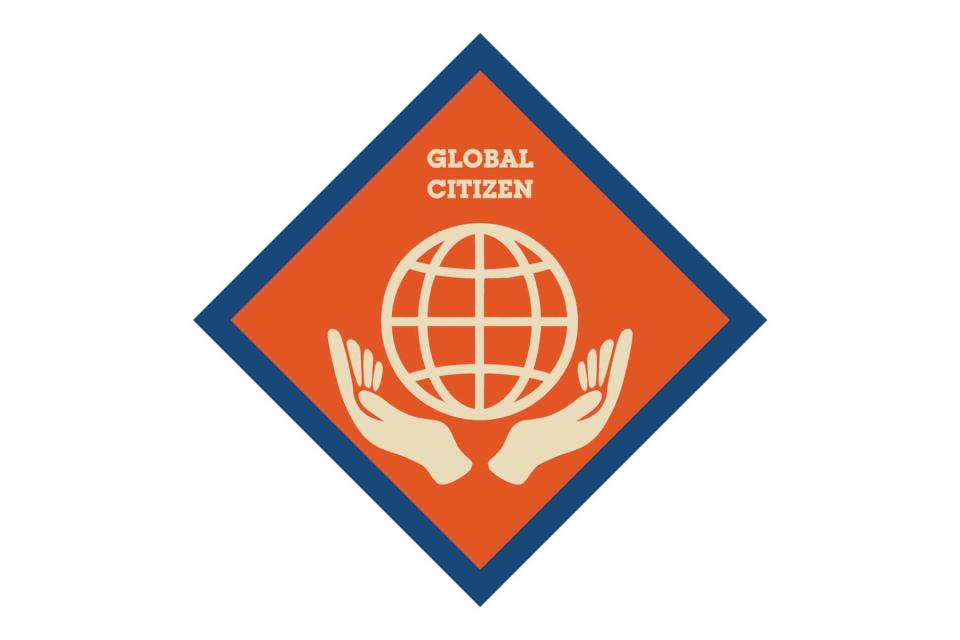 Illustration of a "Global Citizen" badge