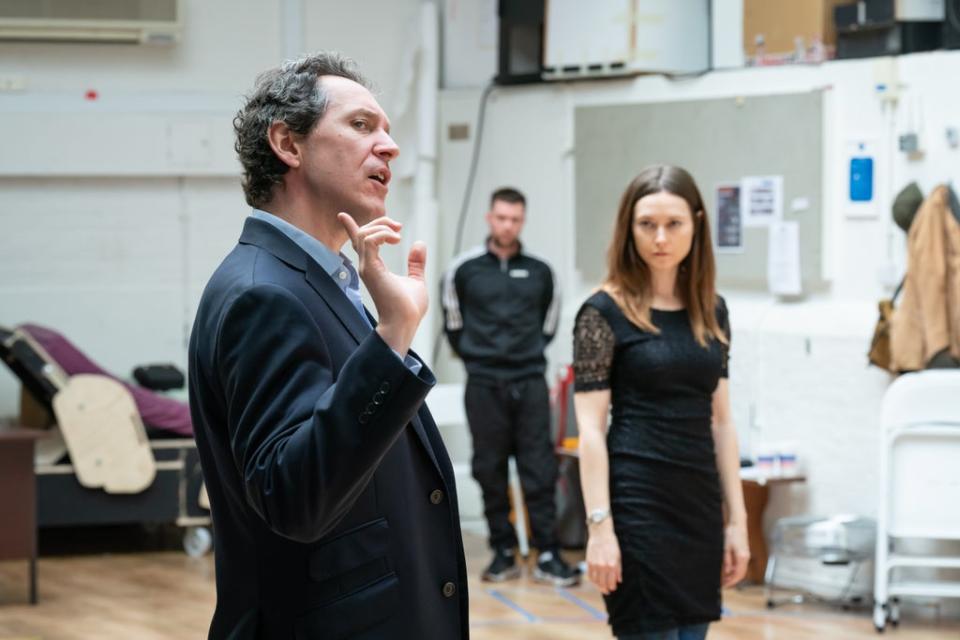 With Bertie Carvel in rehearsals (Marc Brenner)