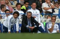 Chelsea manager Jose Mourinho on the touchline.