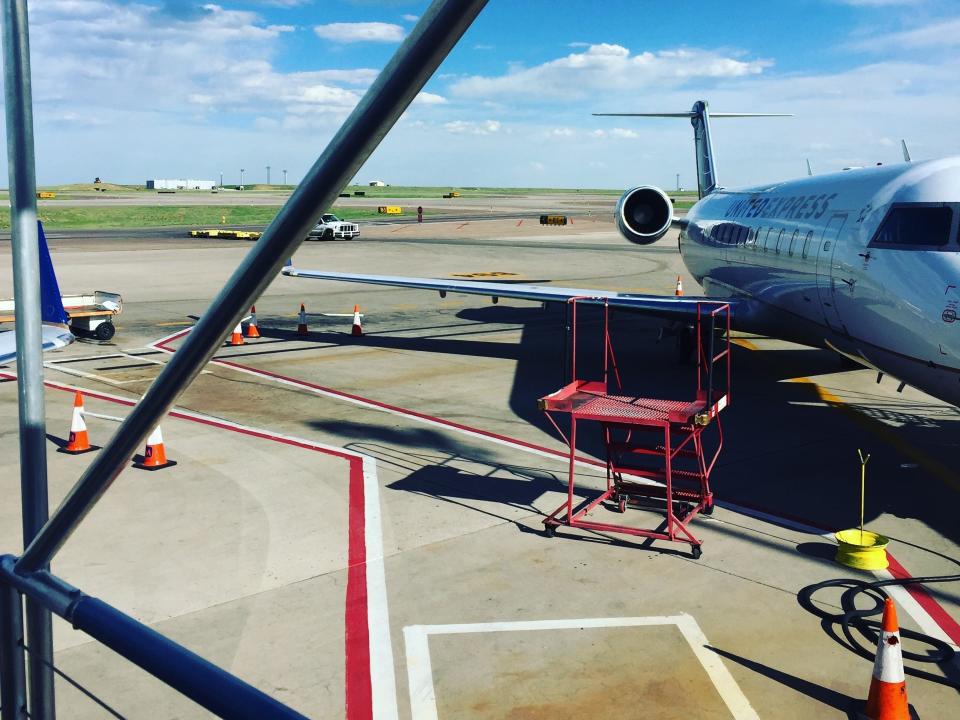 view of airplane from denver airport