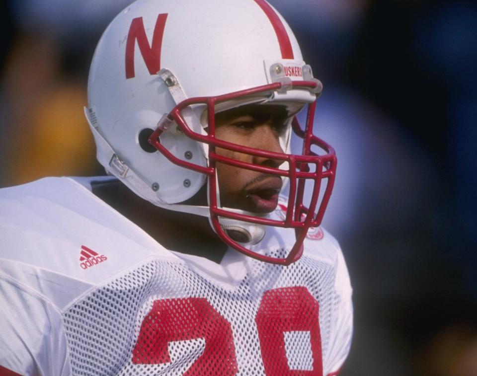 28 Oct 1995:  Linebacker Jamel Williams of the Nebraska Cornhuskers looks on during a game against the Colorado Buffaloes at Folsom Field   in Boulder, Colorado.  Nebraska won the game, 44-21.  Mandatory Credit: Jed Jacobsohn  /Allsport