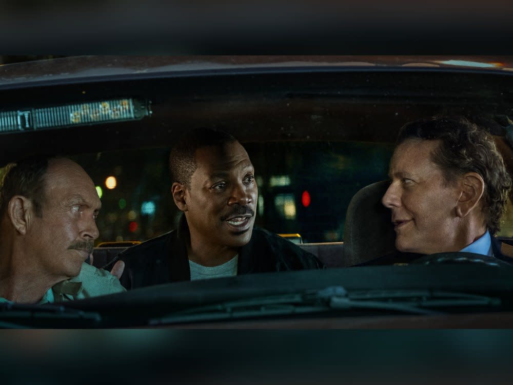 Reunion der Stars in "Beverly Hills Cop: Axel F" - (v.l. nach r.) John Ashton als Chief John Taggart, Eddie Murphy als Axel Foley und Judge Reinhold als Billy Rosewood. (Bild: Melinda Sue Gordon/Netflix ©2024)