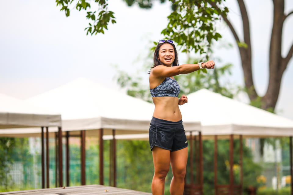 Elaine Young got into triathlon after her husband Arthur Tong signed her up for a few races. (PHOTO: Cheryl Tay)