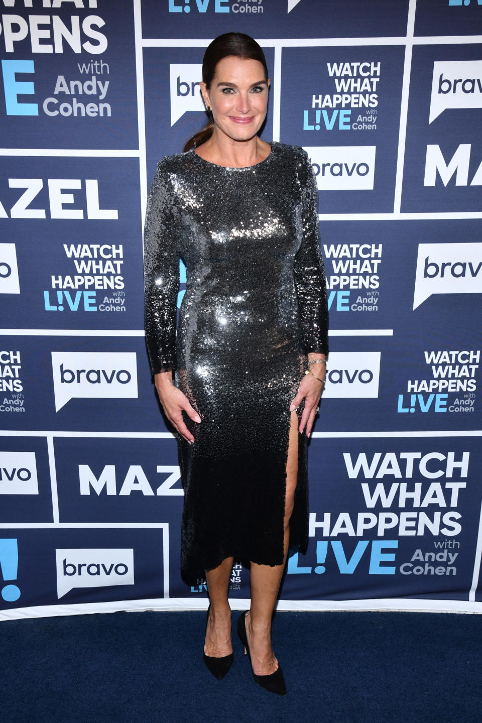 WATCH WHAT HAPPENS LIVE WITH ANDY COHEN -- Episode 16150 -- Pictured: Brooke Shields -- (Photo by: Charles Sykes/Bravo/NBCU Photo Bank via Getty Images)