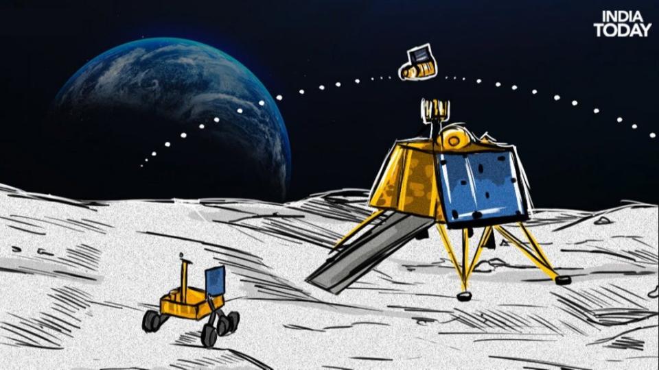 Chandrayaan-3會先派它的小夥伴「Pragyan」偵查月球。（圖India Today提供）