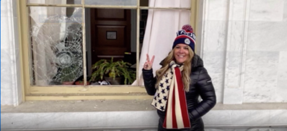 A photo of Jenna Ryan posing outside the Capitol.  / Credit: Via CBS Dallas/Fort Worth