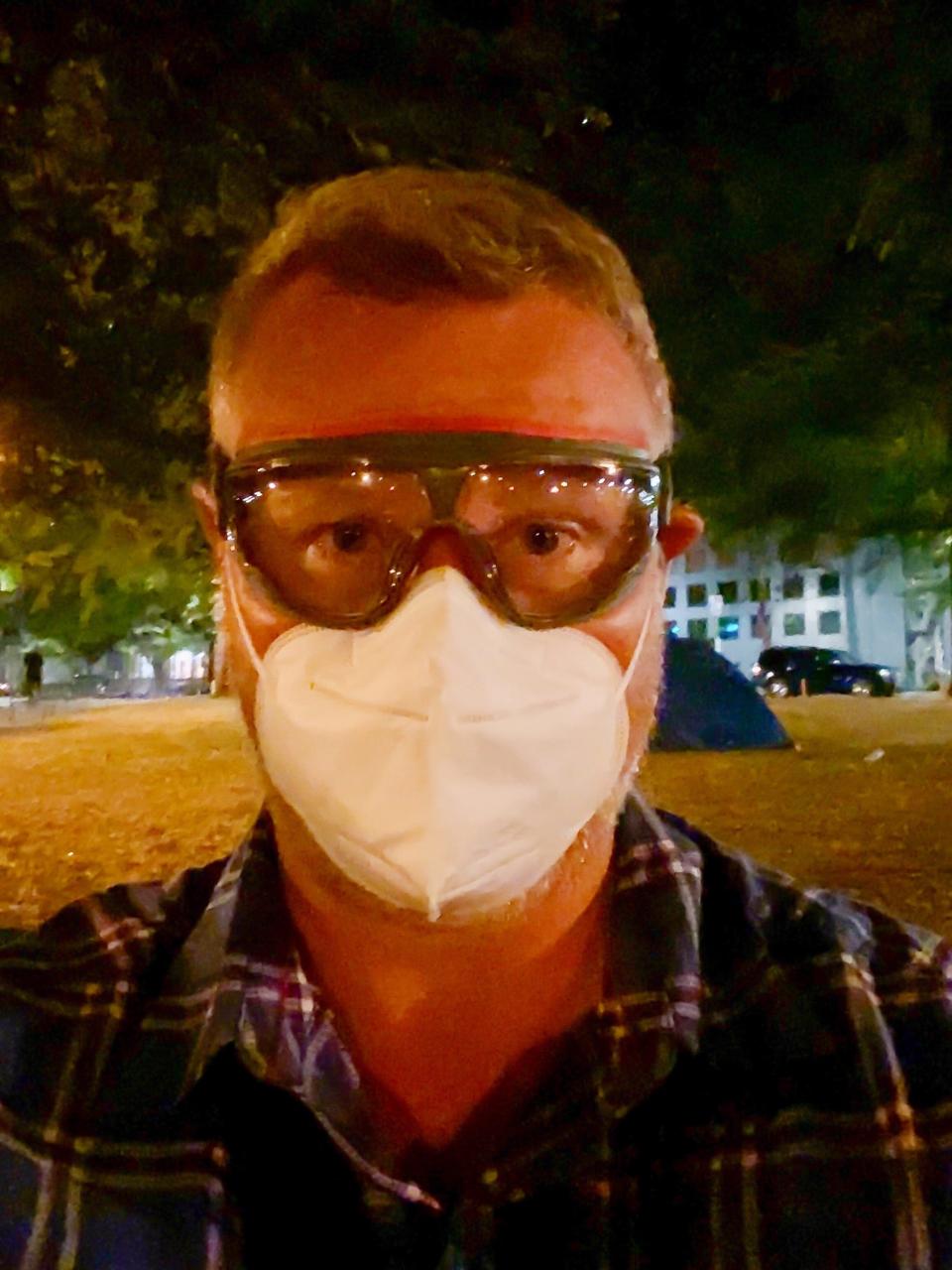 USA TODAY reporter Trevor Hughes on the ground during protests in Portland, Ore.