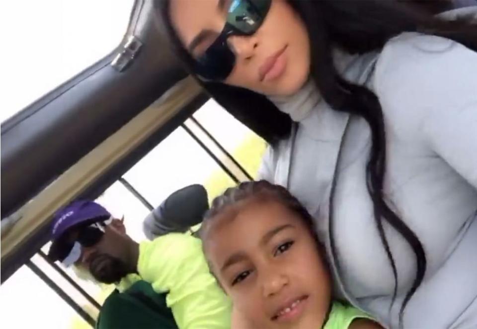 Kanye West, Kim Kardashian West and daughter North