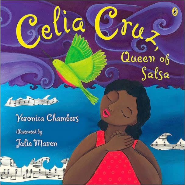 PHOTO: Celia Cruz, Queen of Salsa Paperback – Illustrated, July 19, 2007, by Veronica Chambers (Author), Julie Maren (Illustrator). (Puffin Books)