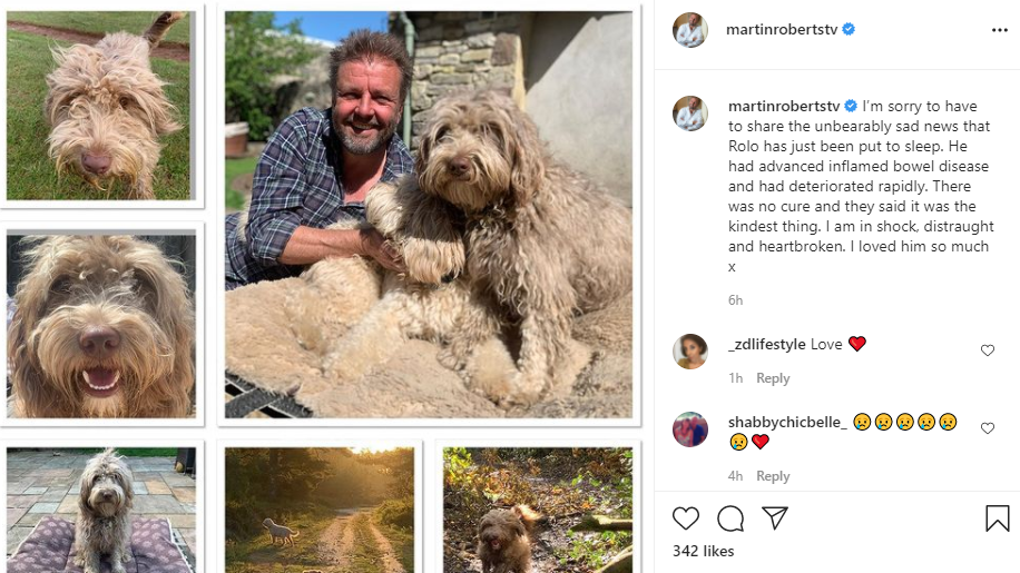 The TV star said he was heartbroken, (Martin Roberts Instagram)