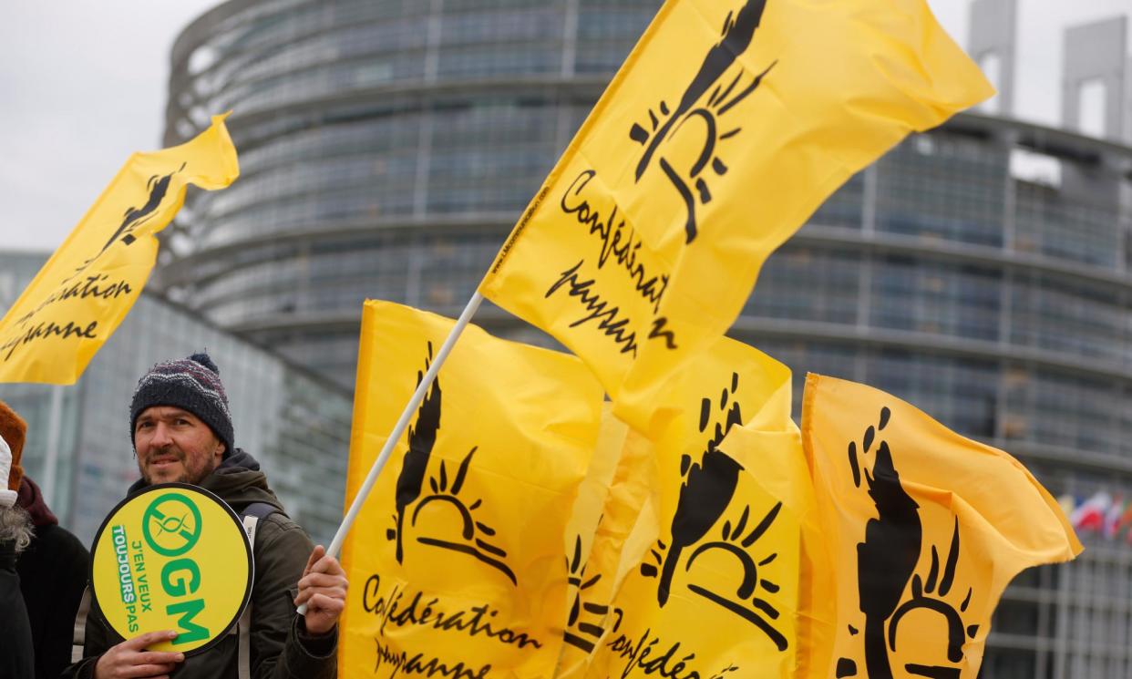 <span>As farmers’ protests gather impetus, the EU makes further concessions after weeks of protests block economic lifelines.</span><span>Photograph: Jean-François Badias/AP</span>