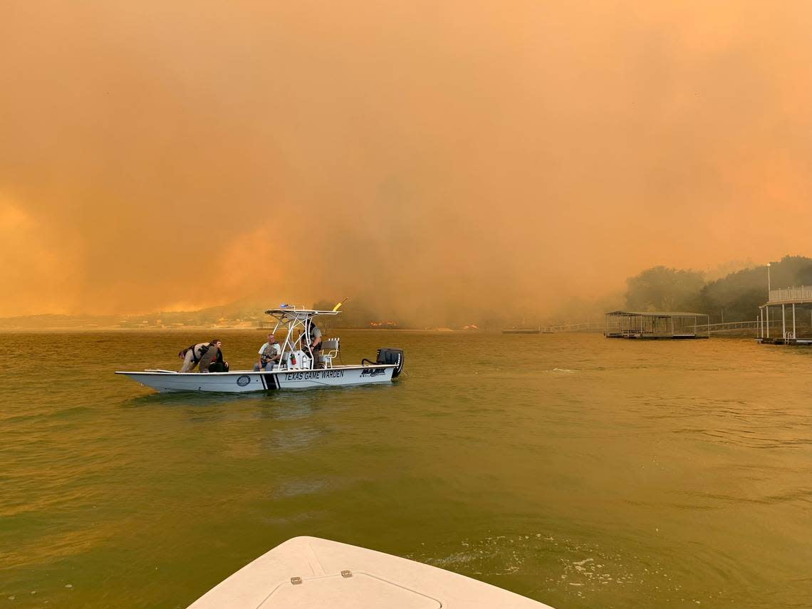 Texas Game Wardens assisted with evacuations during the Palo Pinto County fire on Tuesday.
