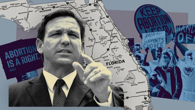 Florida is fast-tracking a 15-week abortion ban that will have a ripple effect across the country. (Photo: Illustration: Damon Dahlen/HuffPost; Photos: Getty)