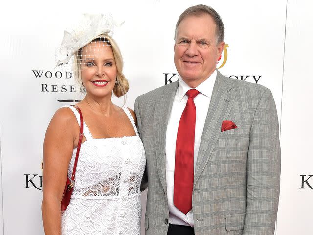 <p>Michael Loccisano/Getty</p> Linda Holliday and Bill Belichick attend the 145th Kentucky Derby