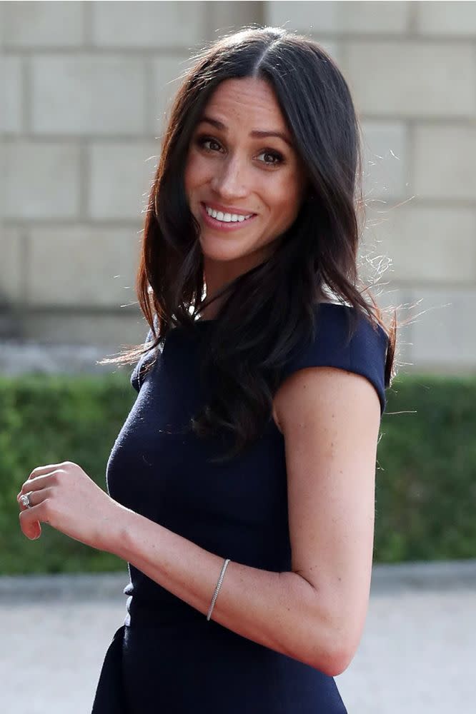 Meghan Markle arrives at hotel the night before her royal wedding in May