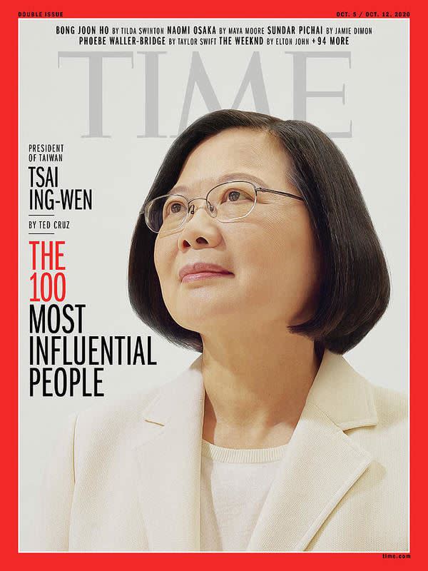  總統蔡英文再度登上美國時代雜誌百大影響人物。（圖／時代雜誌網頁time.com）