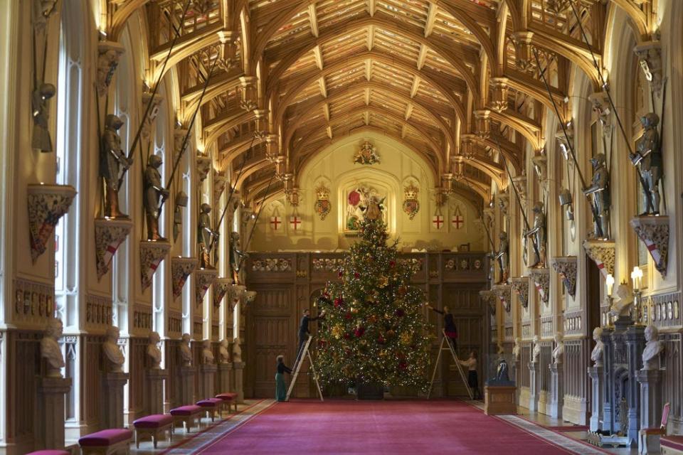 A Christmas tree at Windsor Castle in 2021.