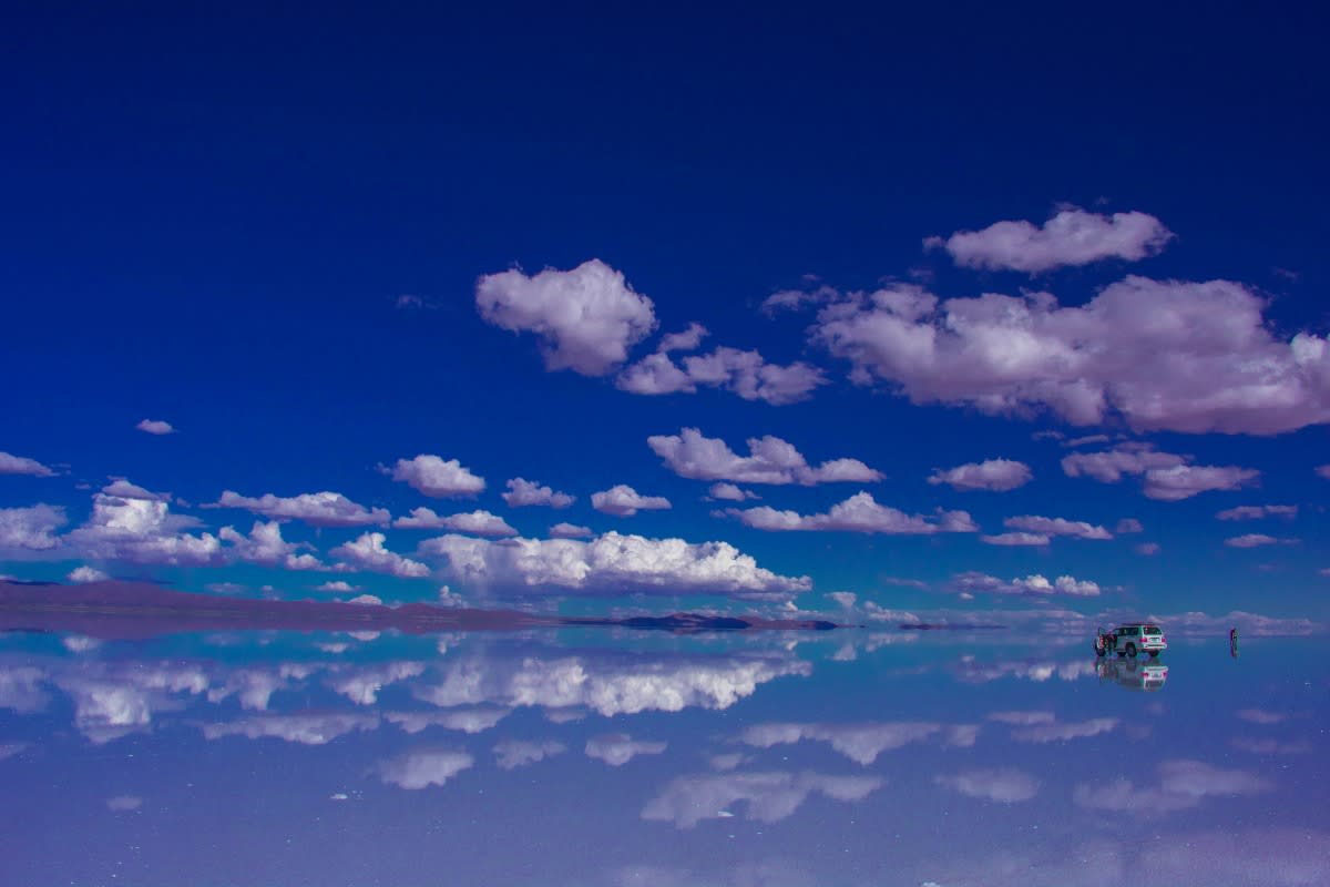 blue sky day at Salar de Uyuni, Bolivia