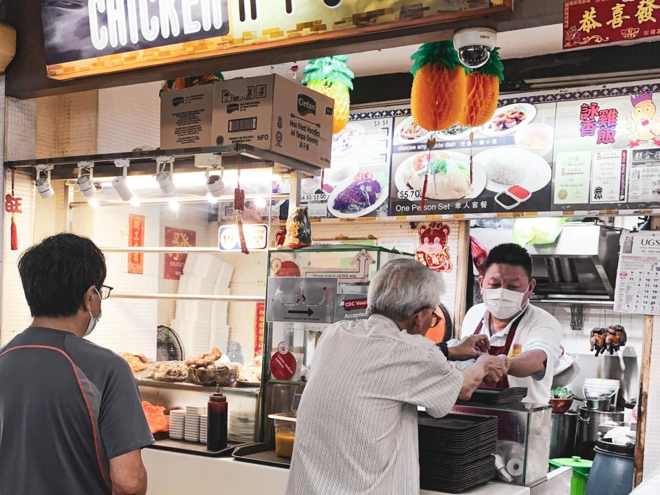 Chicken rice stall in eastern Singapore.