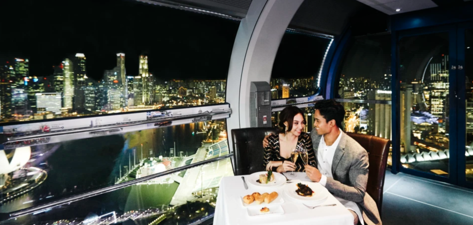 Dining aboard Singapore Flyer